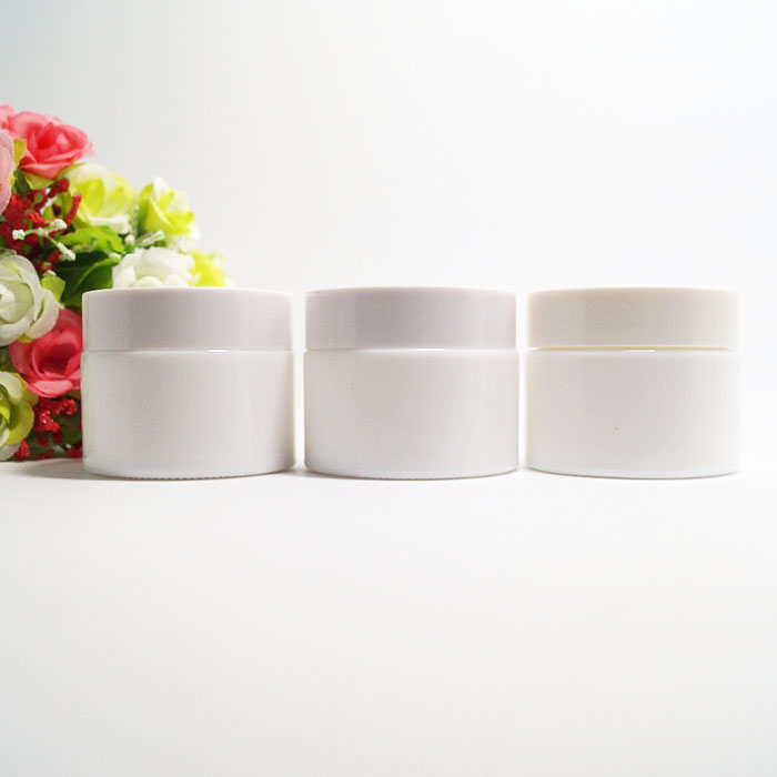100g Opal white glass jar for cosmetic face cream