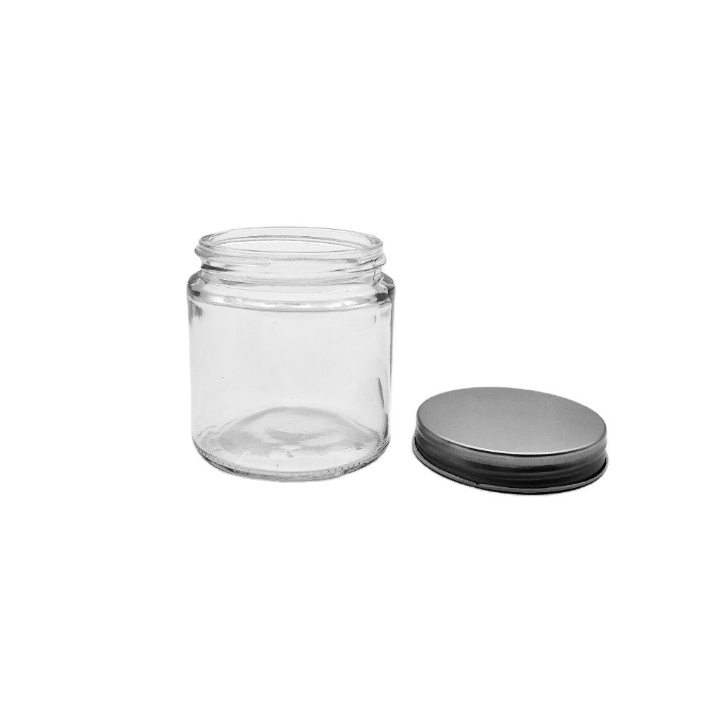 100g Round Glass Jar for Cosmetics Cream with Metal Screw Lid