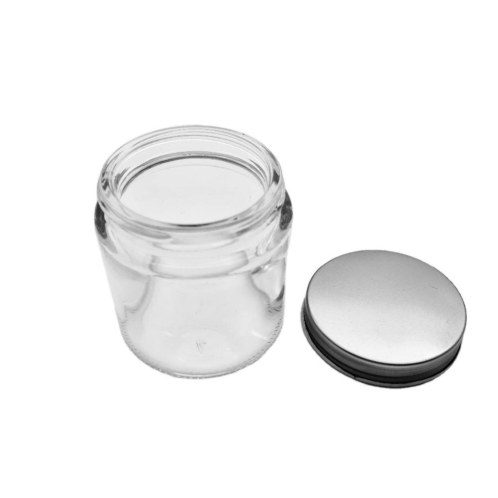 100g Round Glass Jar for Cosmetics Cream with Metal Screw Lid