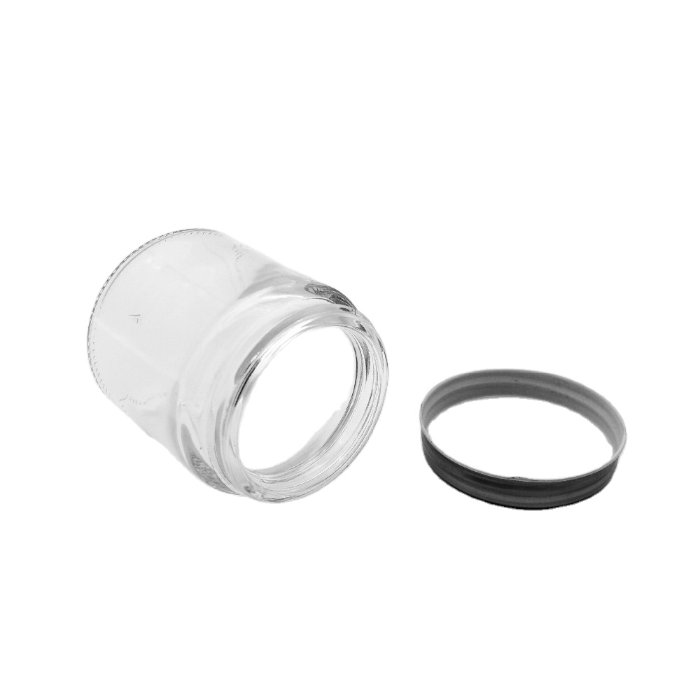 100g Round Glass Jar for Cosmetics Cream with Metal Screw Lid