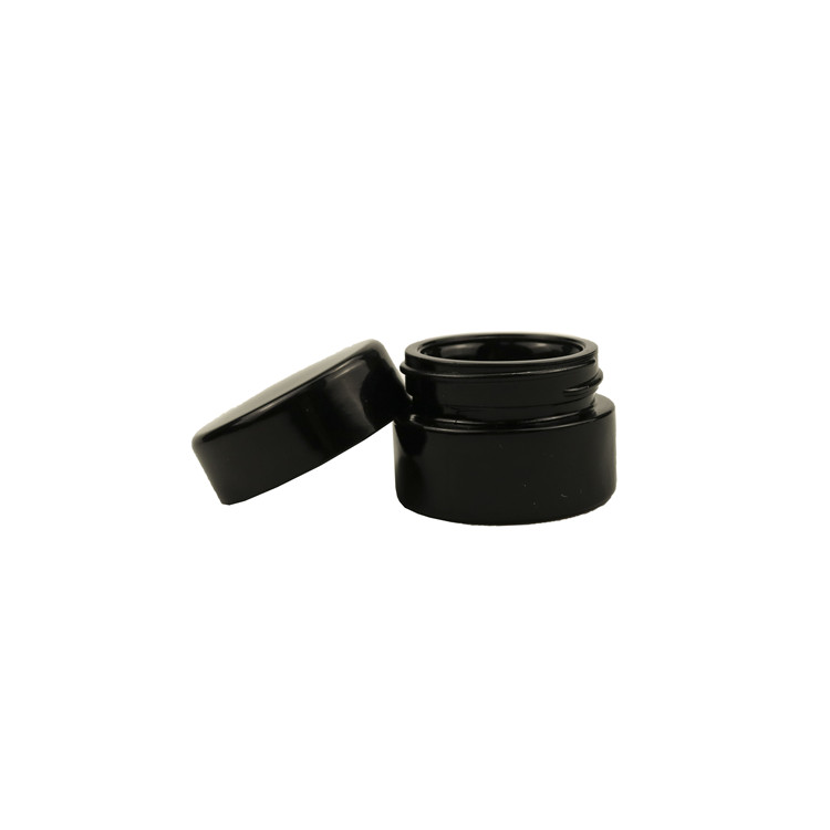 100g UV Black Dark uv Violet Stash Container press dark violet black glass cosmetic jar for gel