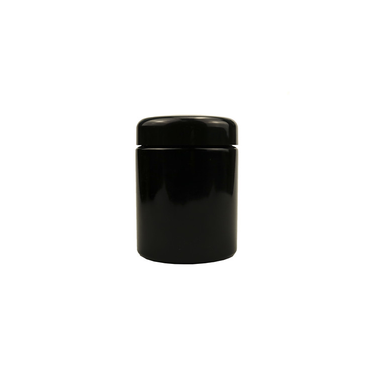 100g UV Black Dark uv Violet Stash Container press dark violet black glass cosmetic jar for gel