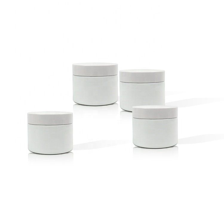 100g White porcelain glaa face cream jar with white cap