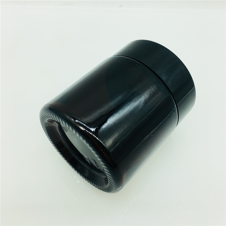 100g amber black glass jar cosmetic packaging face cream jar with black lid