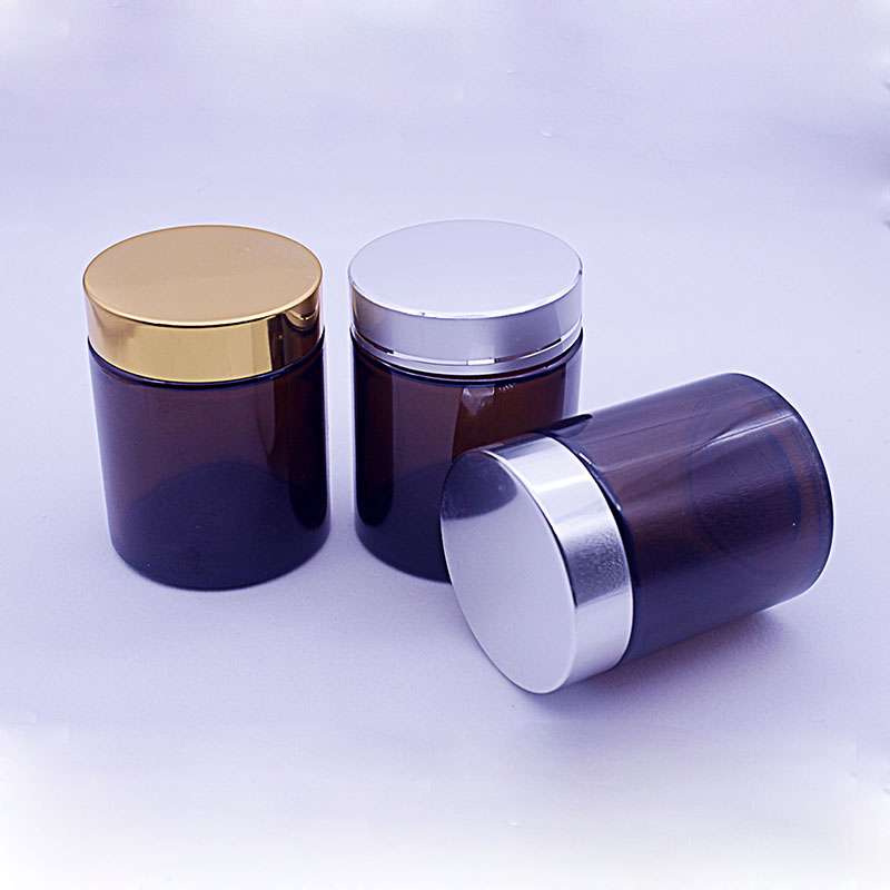 100g amber glass cream jar cosmetic skin care cream packaging container with gold silver black white cap