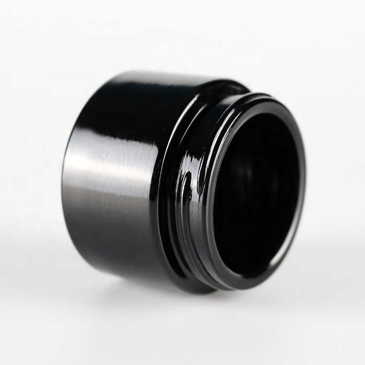 100g black glass containers cosmetic jars with black cap