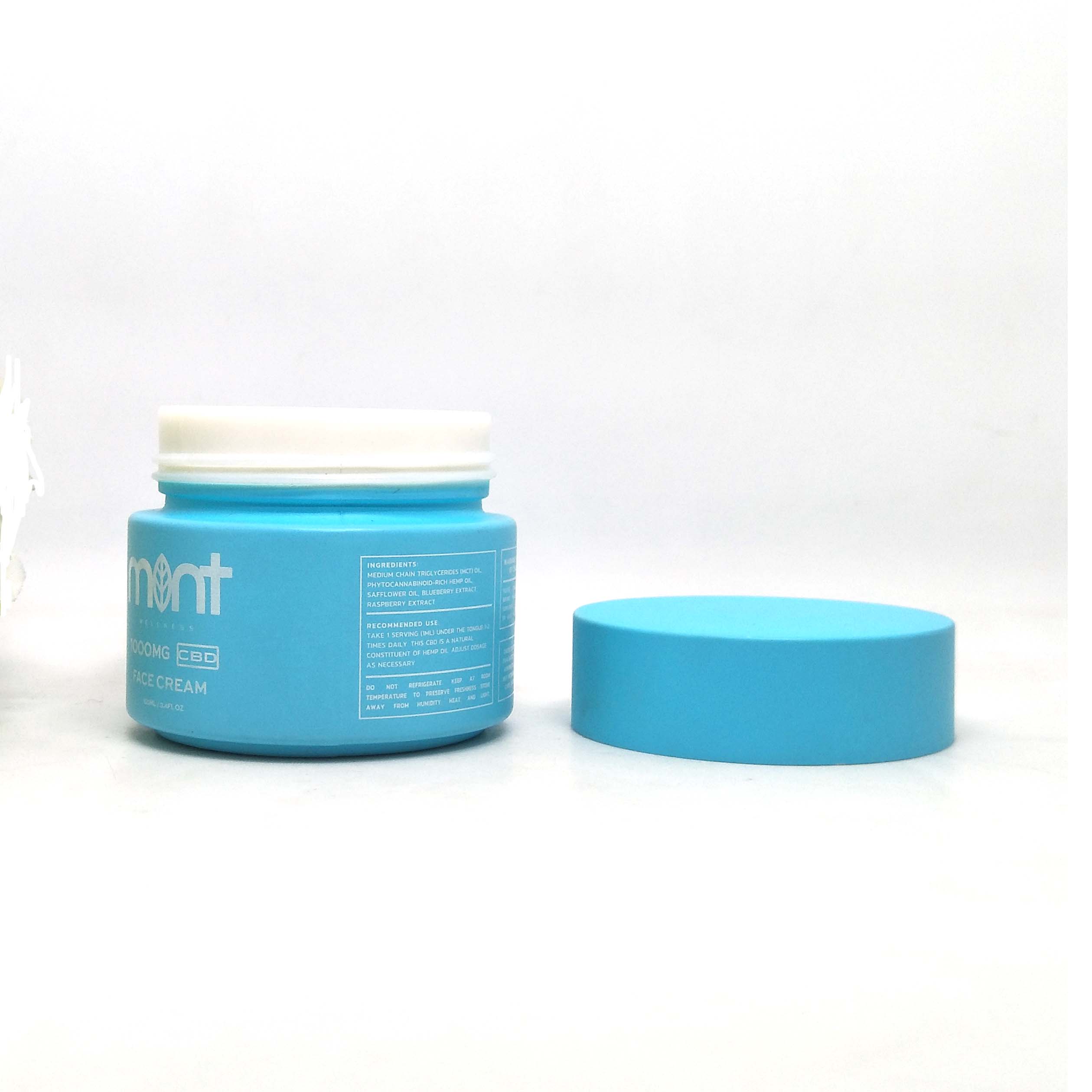 100g blue Ceramic Cream Opal  Glass Cosmetic Jars logo cosmetic jar with  Lid