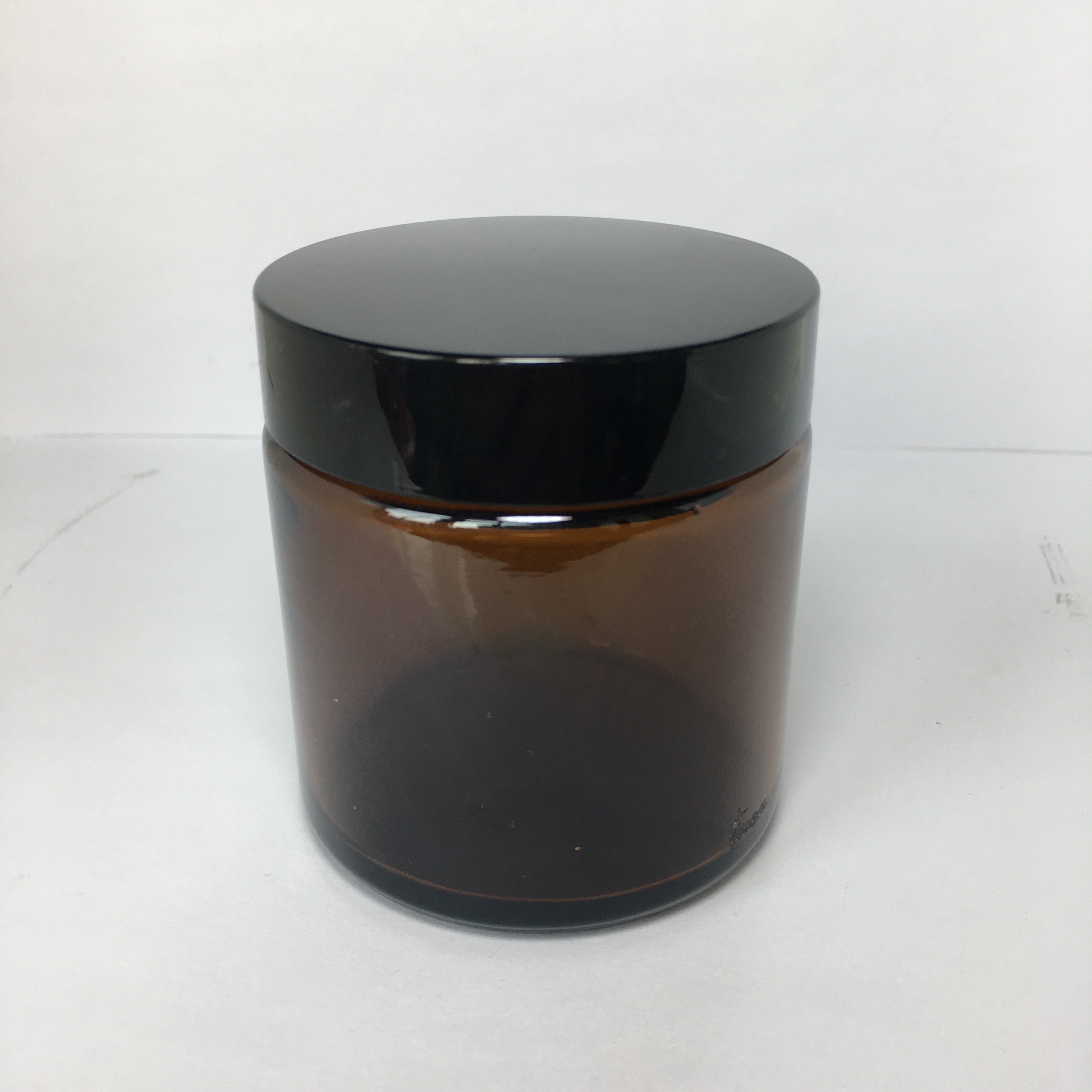 100g brown cream glass jars amber glass cream cosmetic jar with black plastic lid for cosmetic packaging