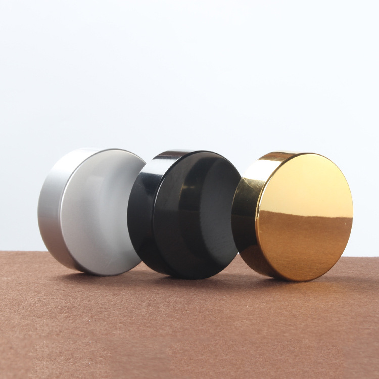 100g brown frosted glass cream jar cosmetic film container with gold black silver plastic lid