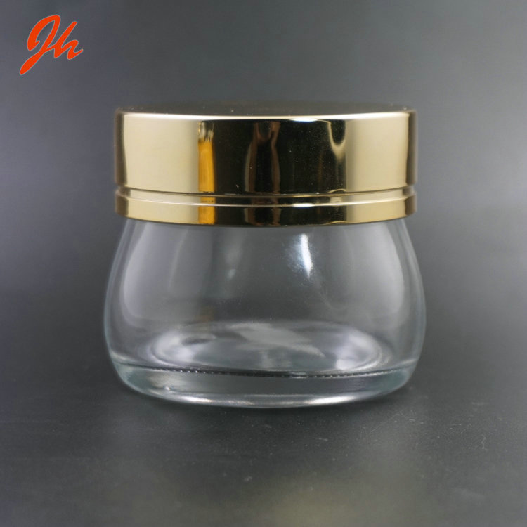 100g clay facemask glass jar with metal lid, skin cream use glass jars Cosmetic glass round jar