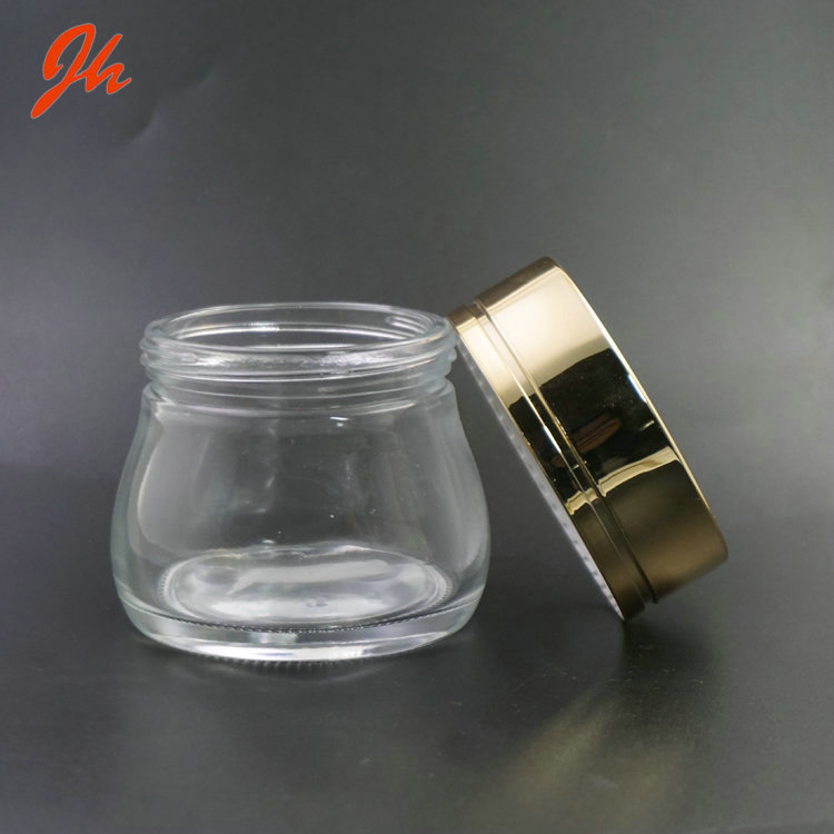 100g clay facemask glass jar with metal lid, skin cream use glass jars Cosmetic glass round jar