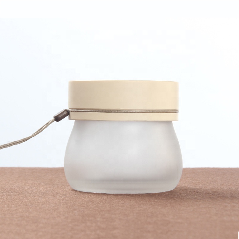 100g clear frosted glass cosmetic cream jar with plastic lid