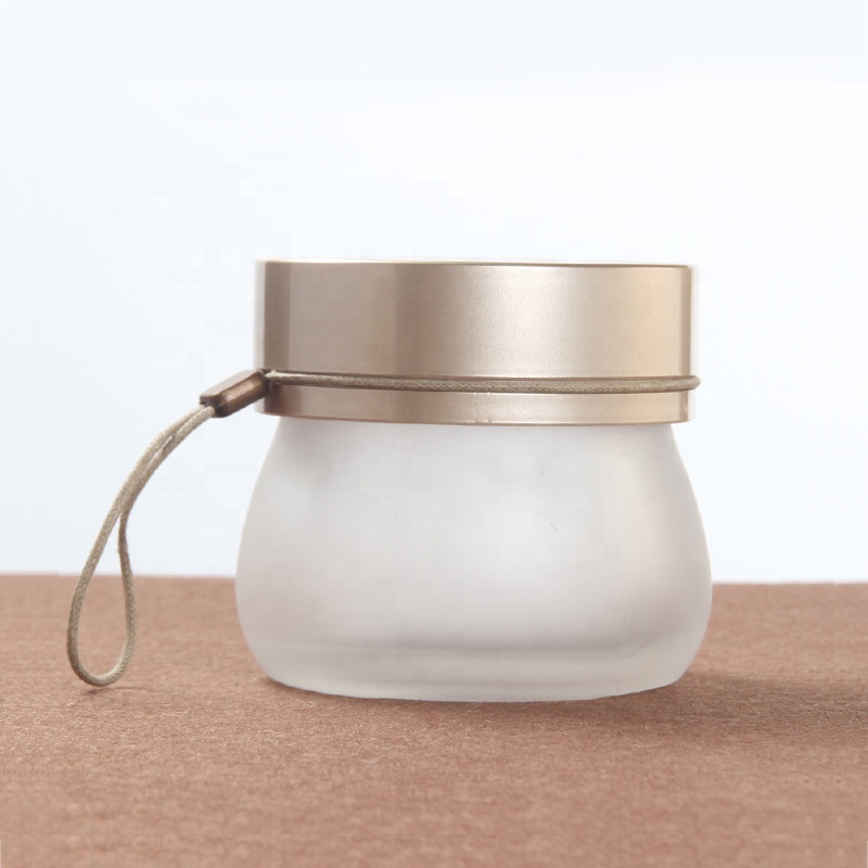 100g clear frosted glass cosmetic cream jar with plastic lid