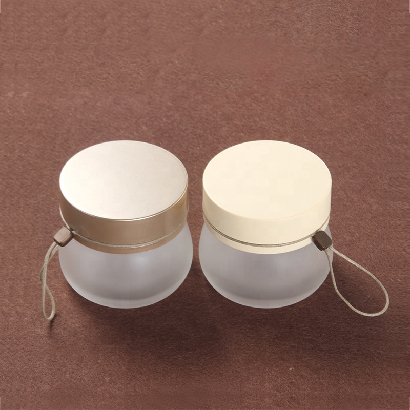 100g clear frosted glass cosmetic cream jar with plastic lid