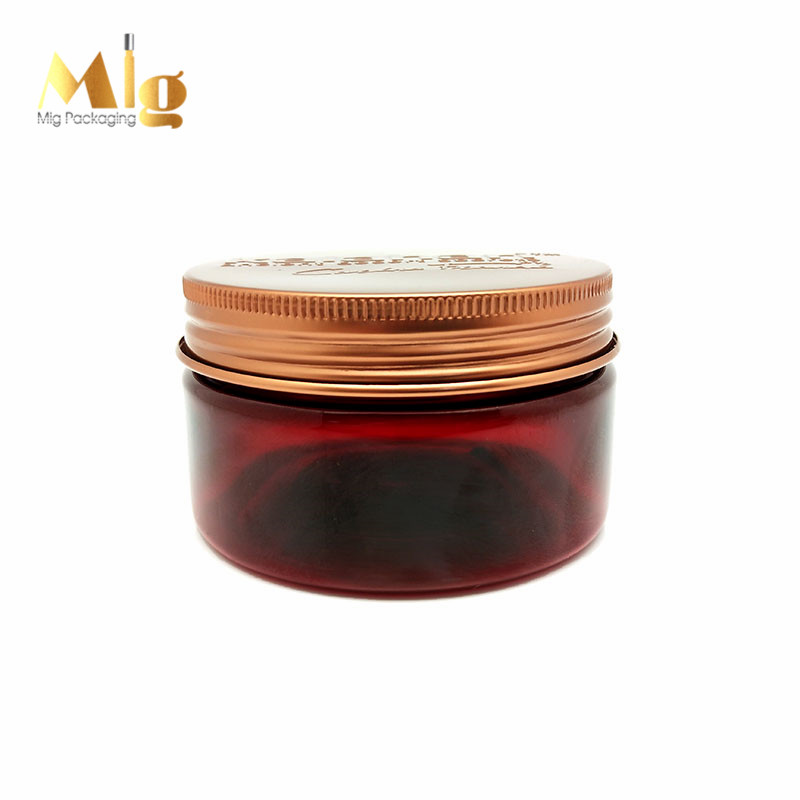 100g cream jar aluminium cap painting color screen print pet bottle