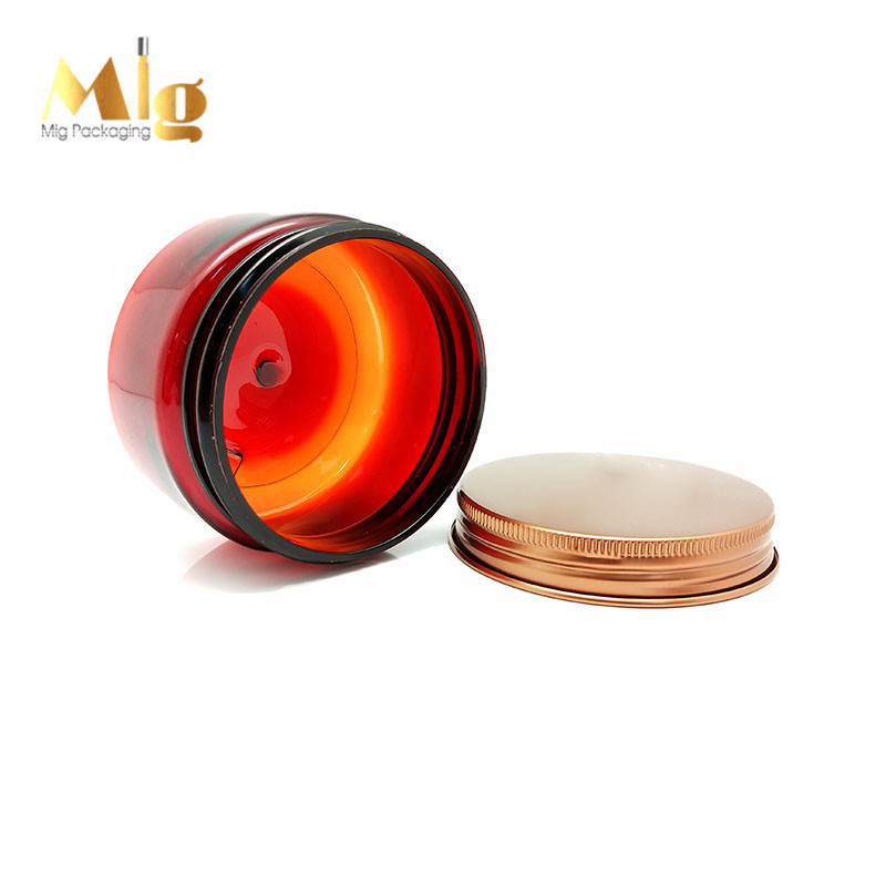 100g cream jar aluminium cap painting color screen print pet bottle