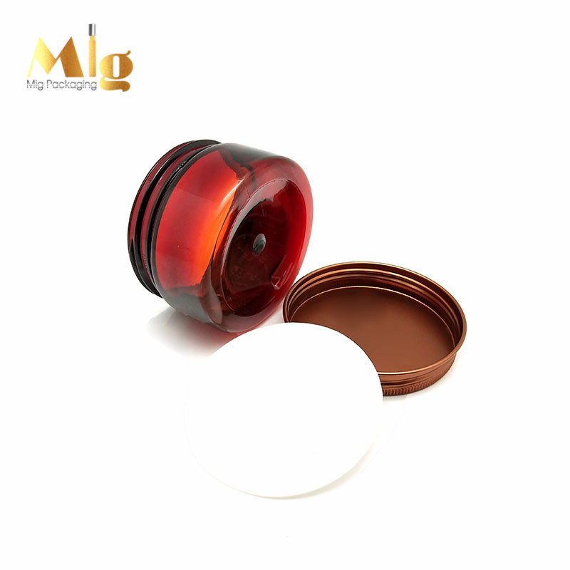 100g cream jar aluminium cap painting color screen print pet bottle