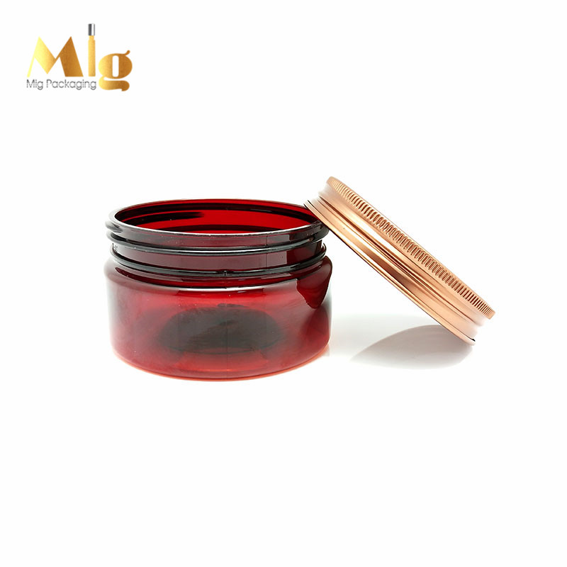 100g cream jar aluminium cap painting color screen print pet bottle