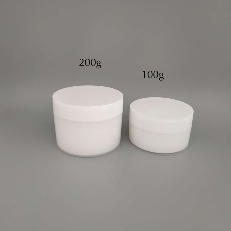 100g empty plastic PP double-wall hand care sanitizer cream Jars MOQ 10000pcs