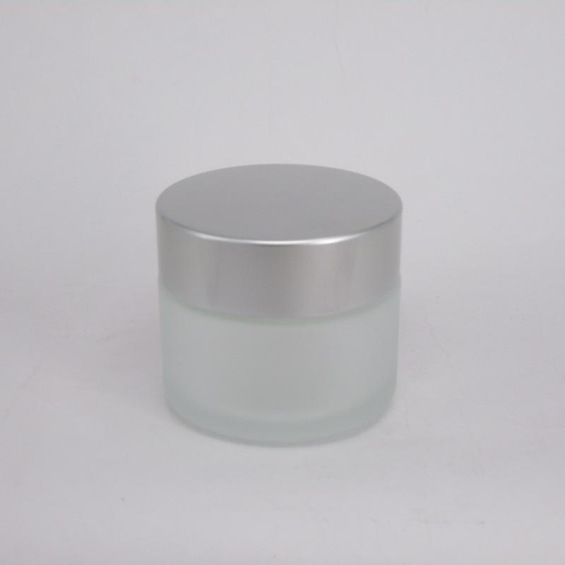 100g frosted clear glass jar with silver lids cosmetic jar for cream
