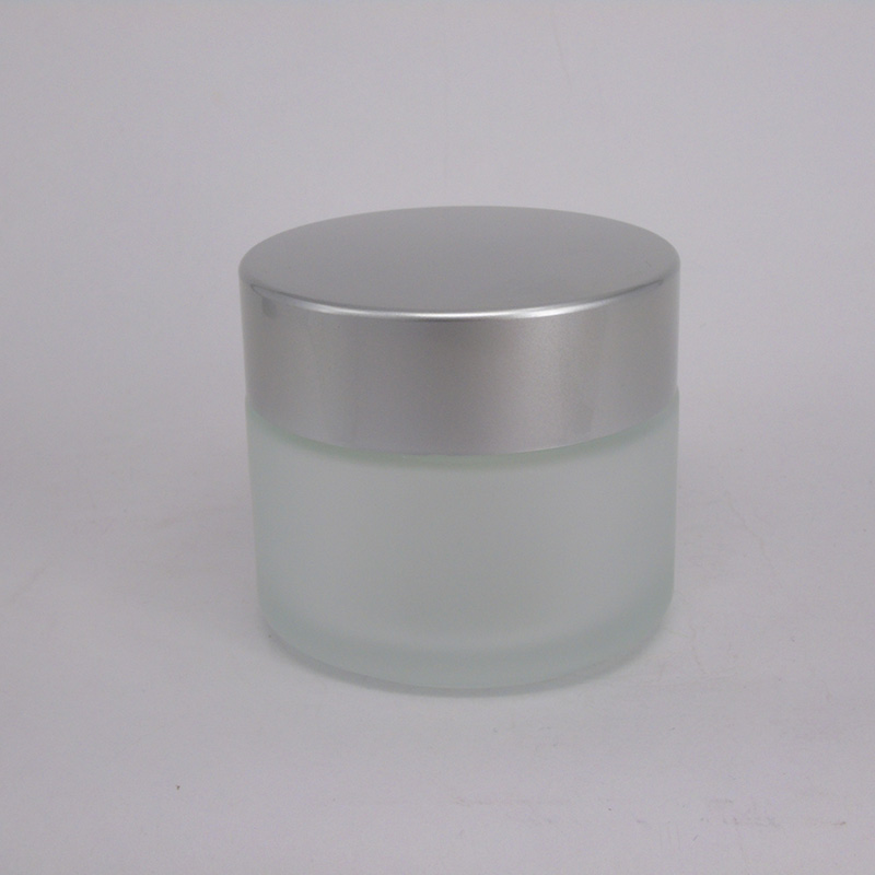 100g frosted clear glass jar with silver lids cosmetic jar for cream