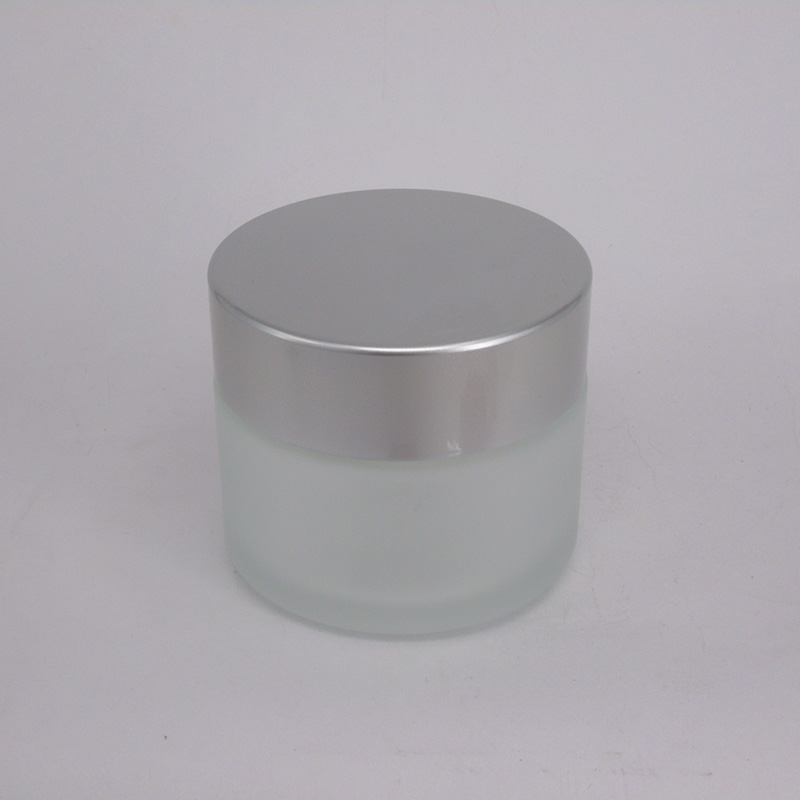 100g frosted clear glass jar with silver lids cosmetic jar for cream