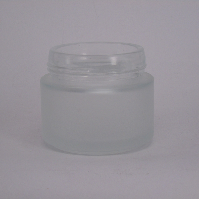 100g frosted clear glass jar with silver lids cosmetic jar for cream