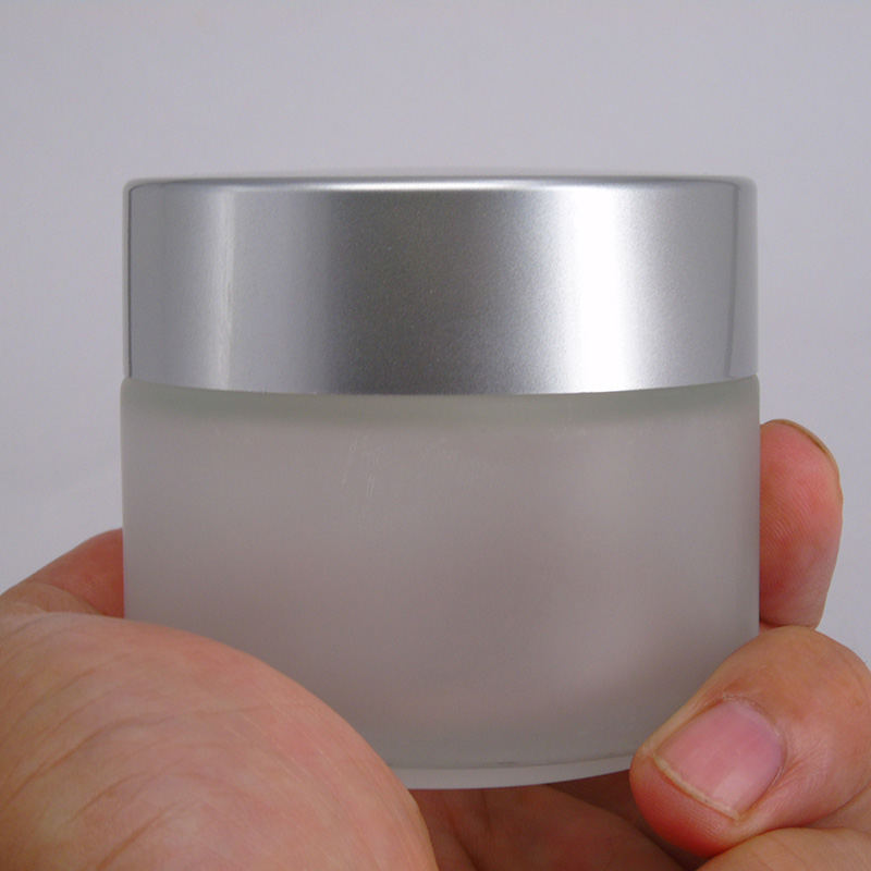 100g frosted clear glass jar with silver lids cosmetic jar for cream
