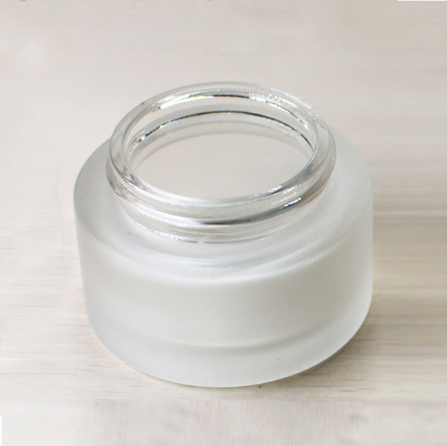 100g frosted glass cosmetic cream empty jar skin care mask eye cream packaging container with bamboo cover lid custom label