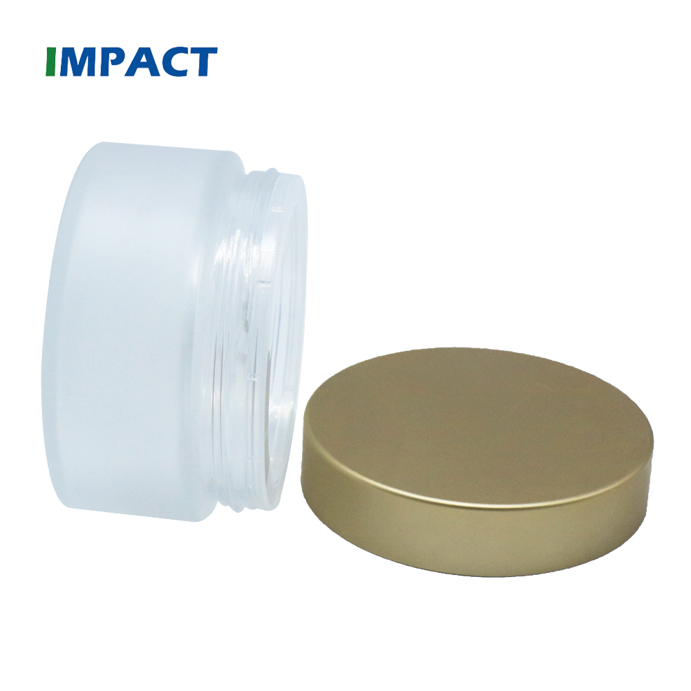 100g frosted glass cream jar wide mouth cosmetic container with golden lid in stocks
