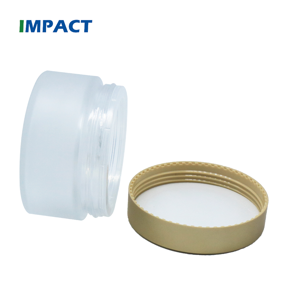 100g frosted glass cream jar wide mouth cosmetic container with golden lid in stocks