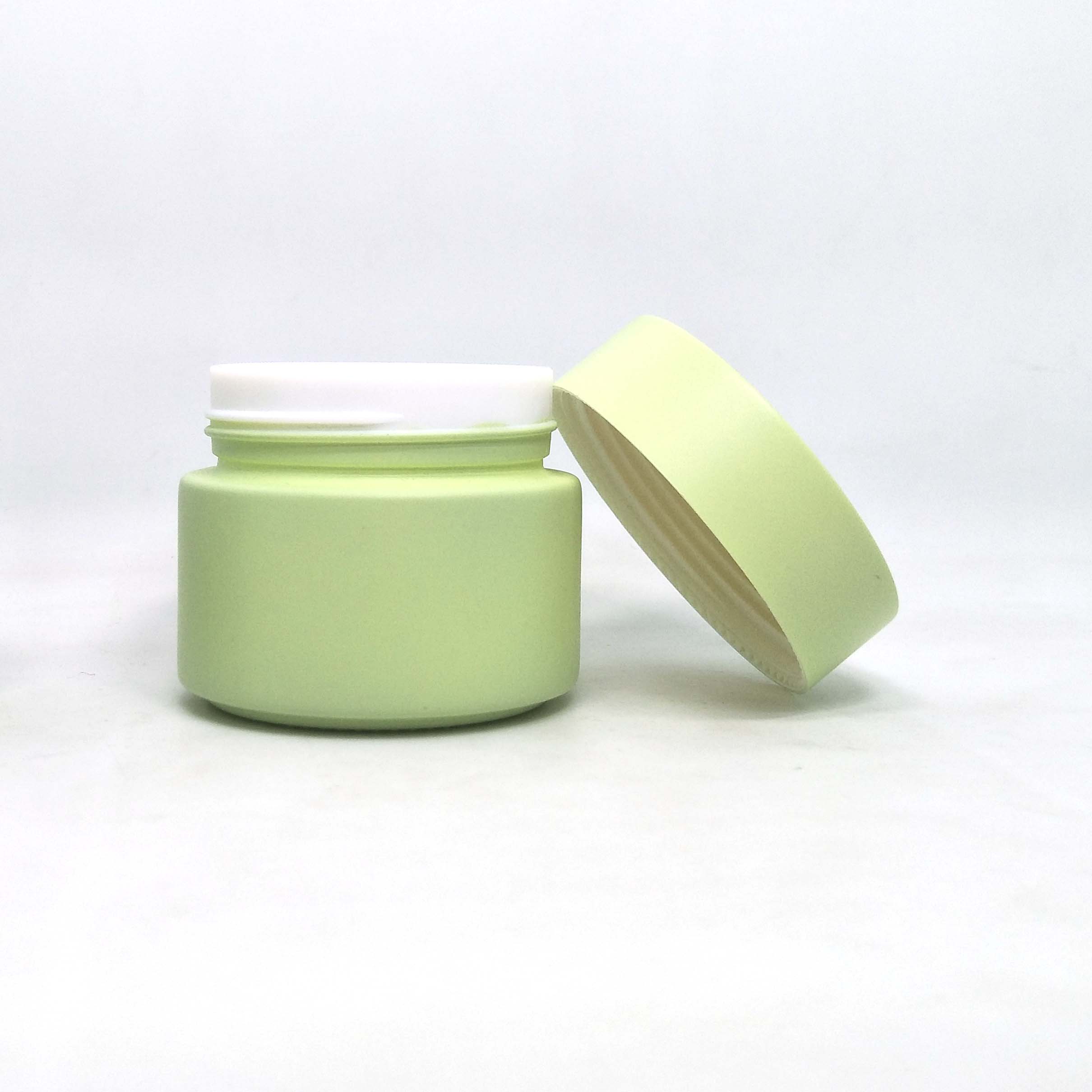 100g green Ceramic Cream Opal  Glass Cosmetic Jars with  Lid