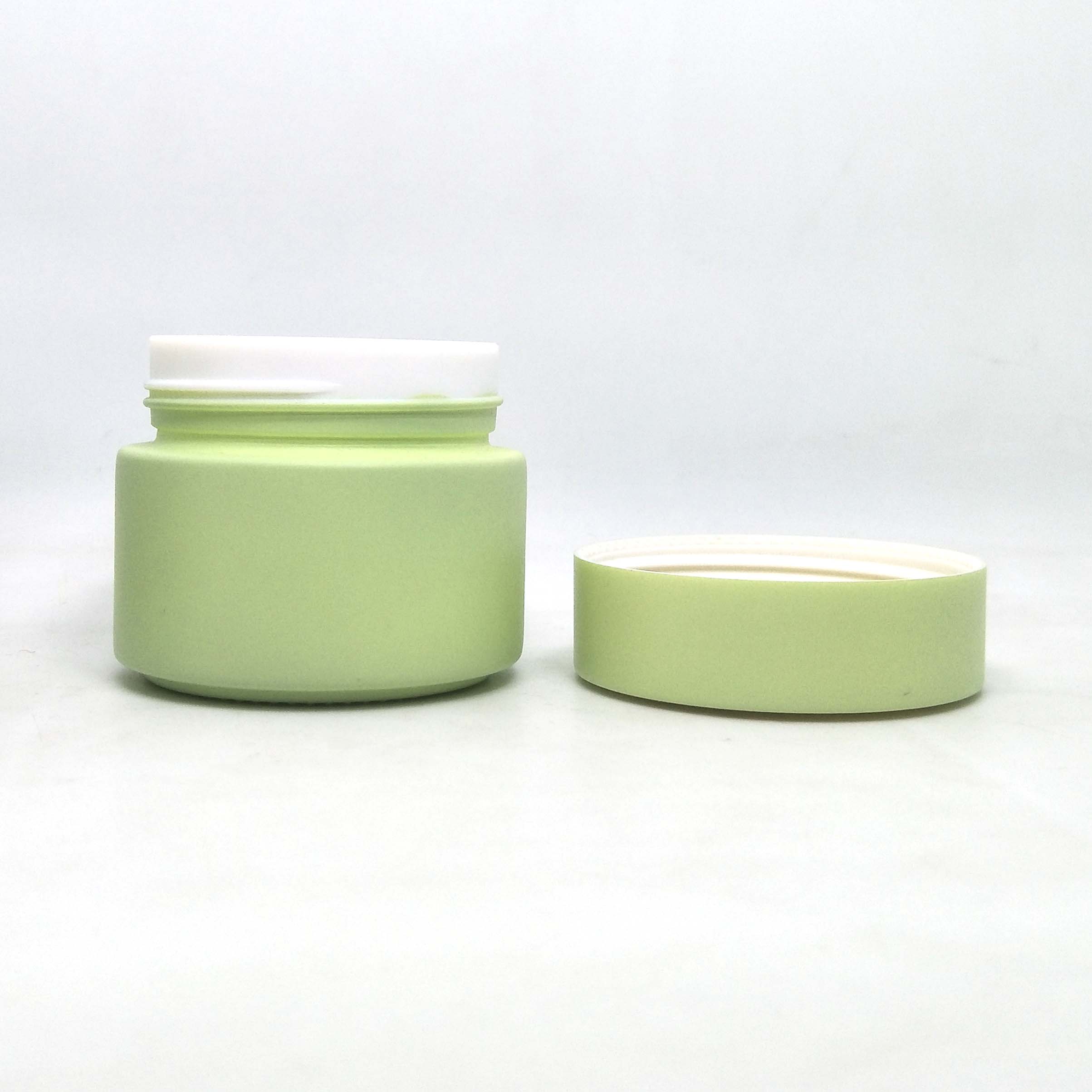100g green Ceramic Cream Opal Glass Cosmetic Jars with Lid