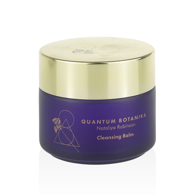 100g high quality cosmetic frosted purple glass cream jar with embossed logo