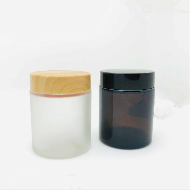 100g/ml Glass Bottle Customized Dark Cosmetics Sub Bottle Brown Plastic Cap