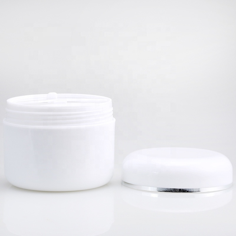 100g plastic white jar 300 g container cosmetics hair cream jar plastic cream container with silver line
