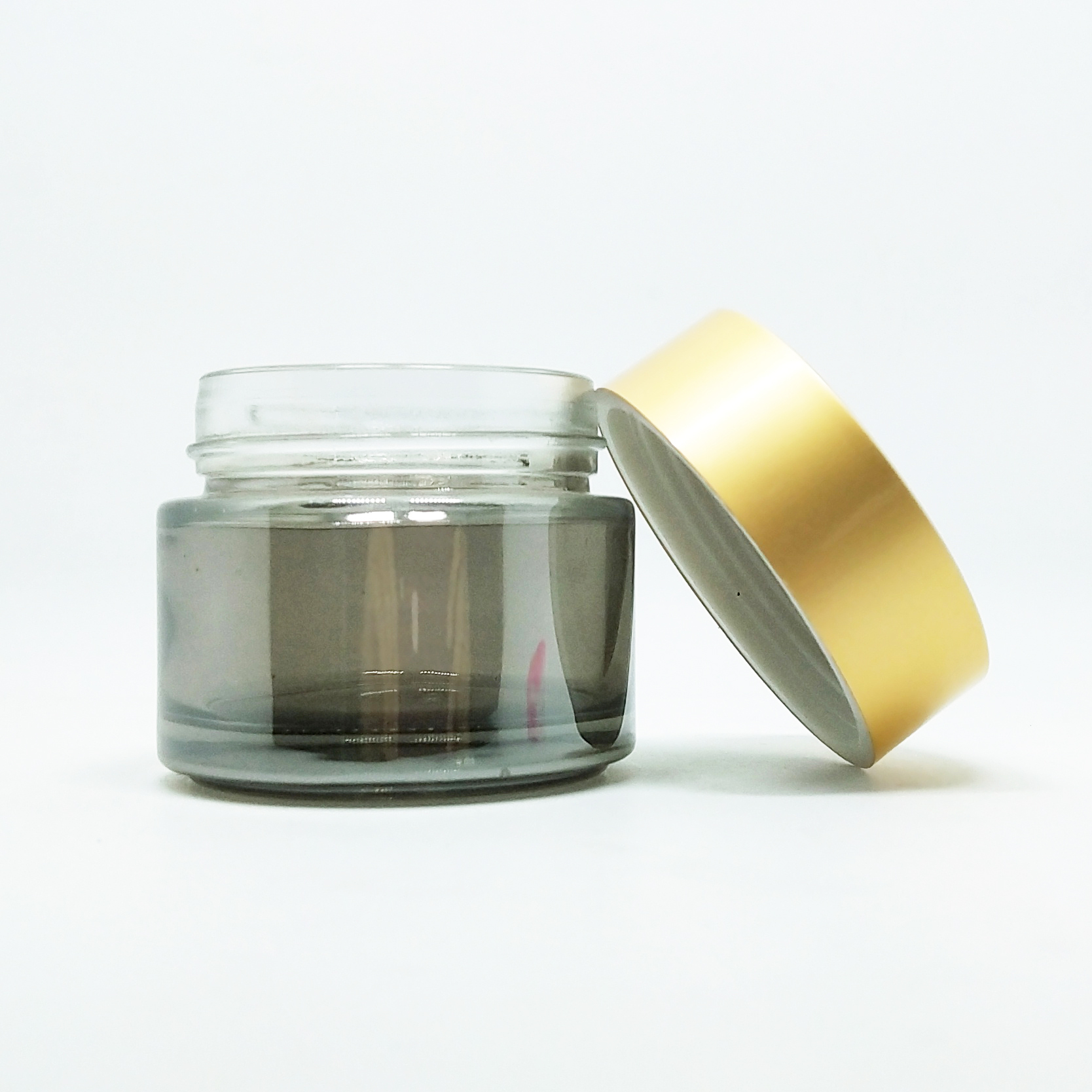 100g purple cosmetic jars 5ml 10ml 20ml 30ml 50ml 100ml custom logo printing cleansing balm glass jar with gold aluminum lid