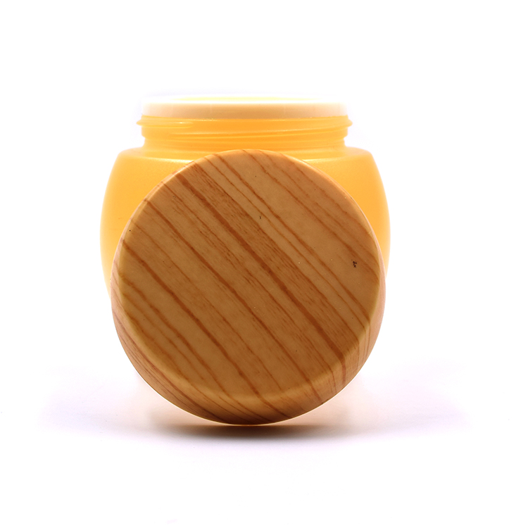 100g round painting color cosmetic glass jar customize glass jar with bamboo grain lid
