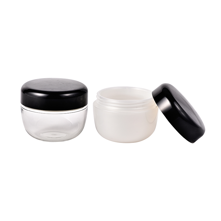 100g wholesale clear airtight small proof jar cosmetic pet jar with screw black cap