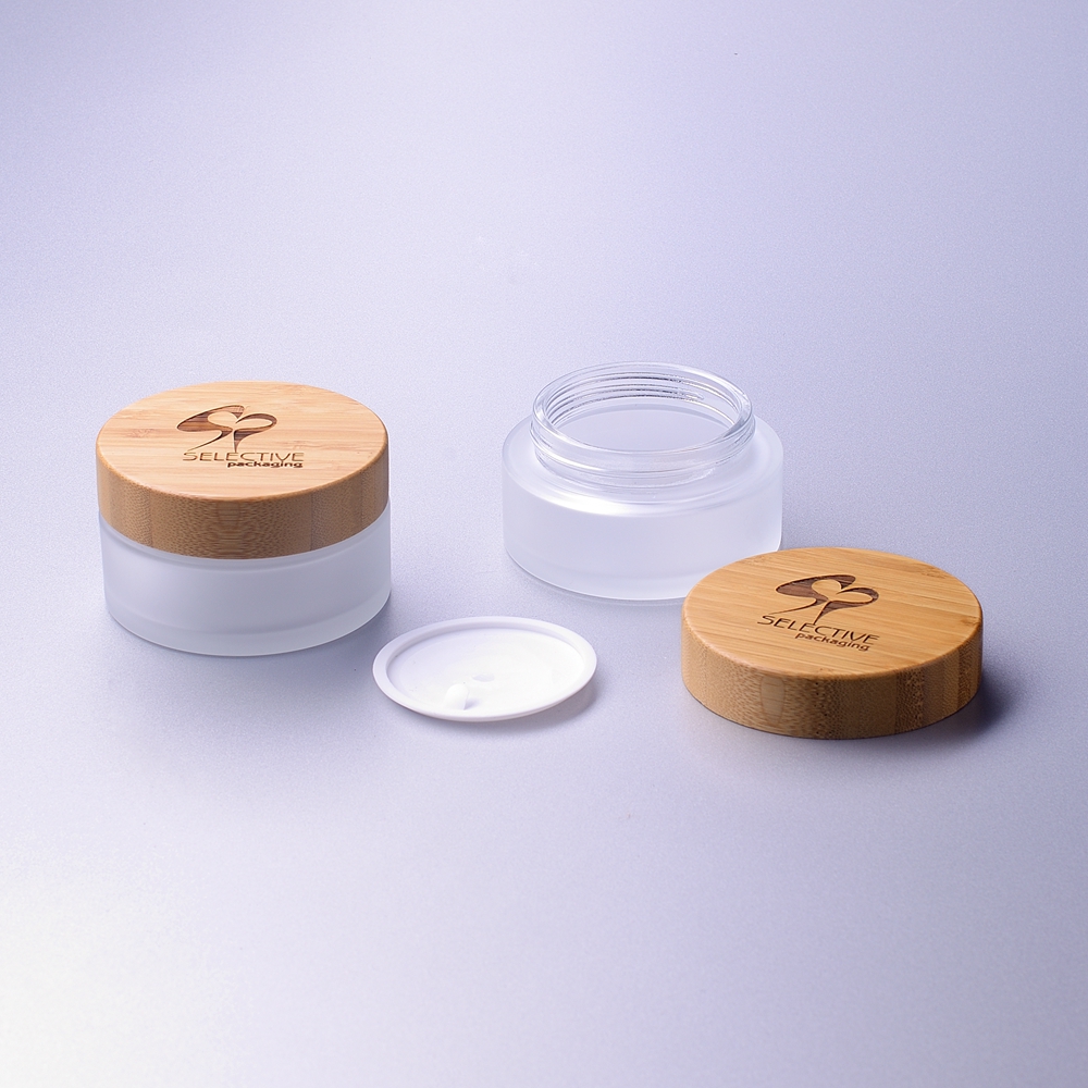 100g wide mouth jar cream jar with bamboo lid