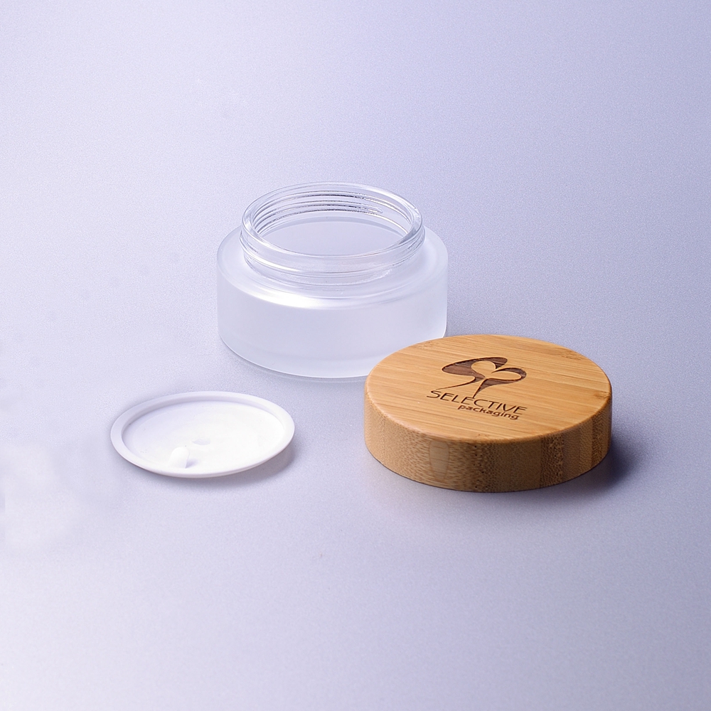 100g wide mouth jar cream jar with bamboo lid