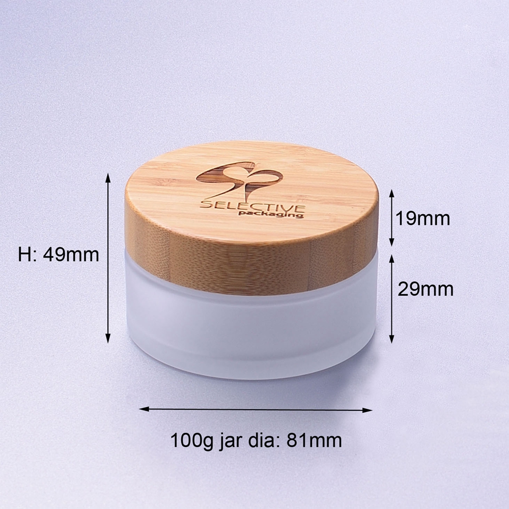 100g wide mouth jar cream jar with bamboo lid