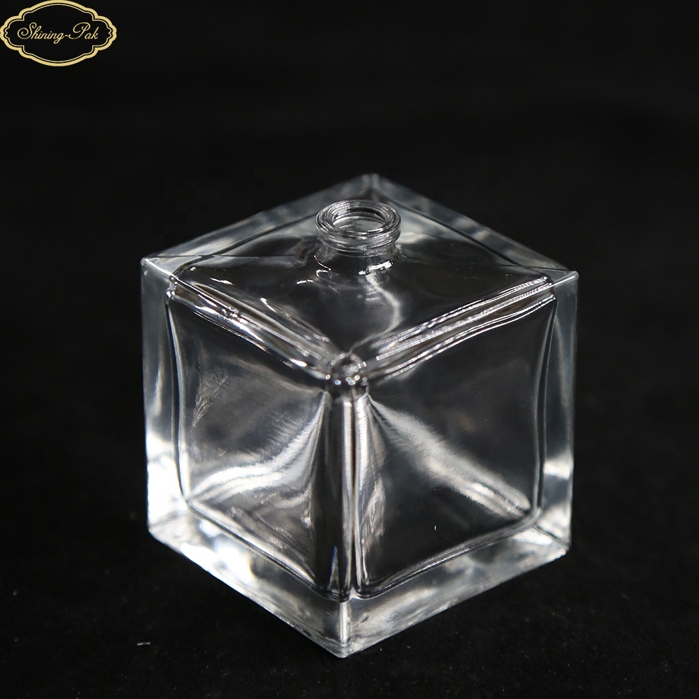 100mI square wholesale perfume glass bottle with spray cap