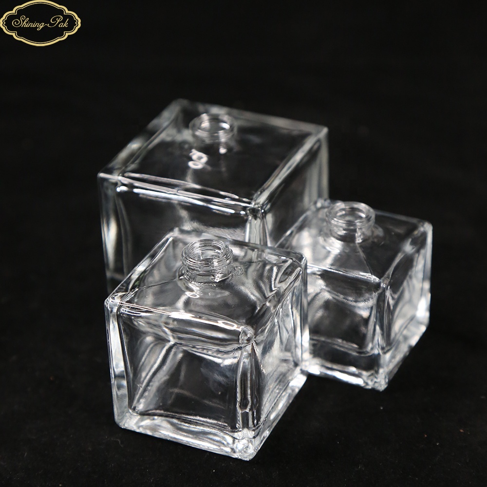 100mI square wholesale perfume glass bottle with spray cap
