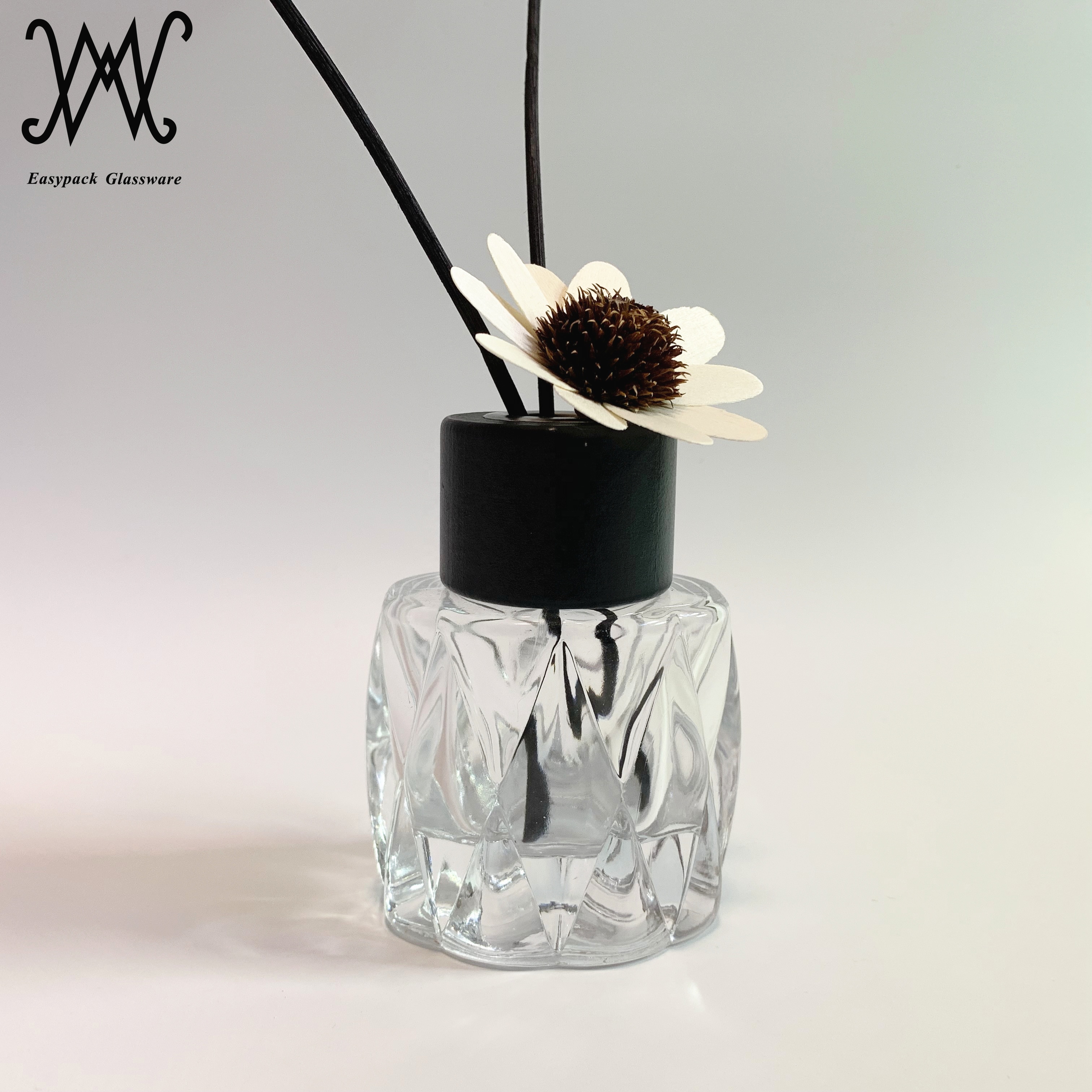 100ml 110ml 3.4oz clear glass diffuser bottle with natural reed stick
