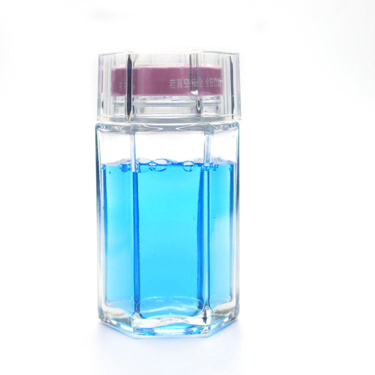 100ml 110ml Small glass hexagonal jam jar with heat sealable twist off lid for preserves, marmalades or chutney