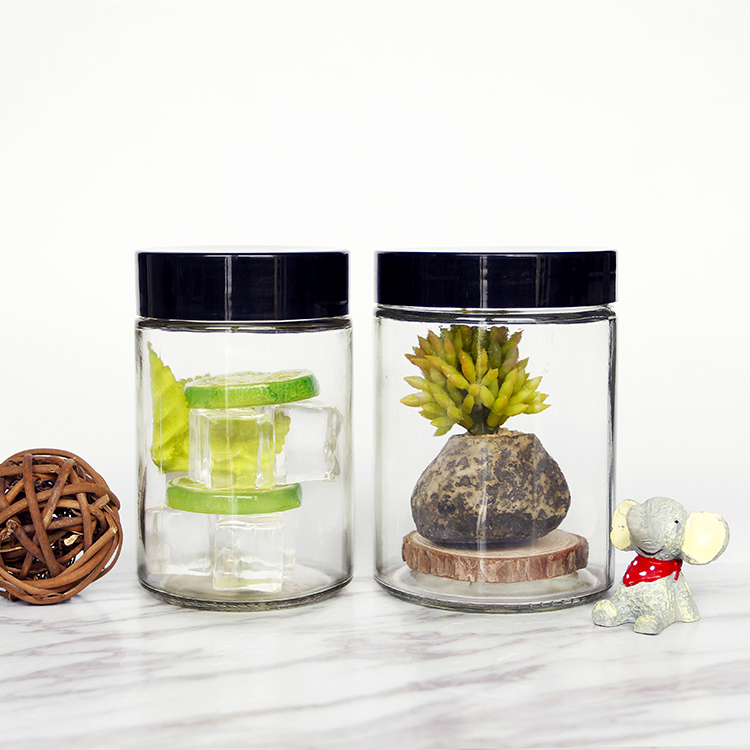 100ml 120ml 150ml 180ml 200ml Glass Round Jar With Plastic Screw Lid Food Storage Jar