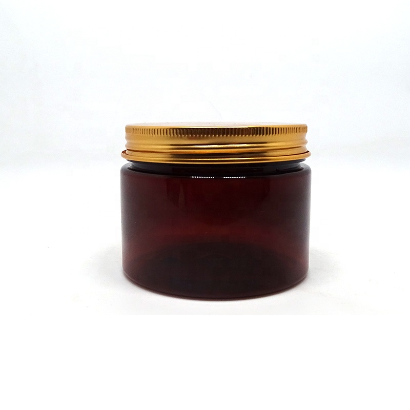100ml 120ml 150ml 200ml 250ml 300ml 500ml amber pet plastic jars with black lid
