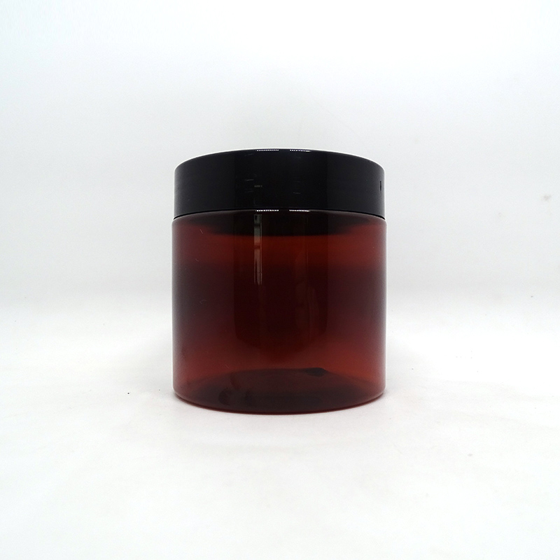 100ml 120ml 150ml 200ml 250ml 300ml 500ml amber pet plastic jars with black lid