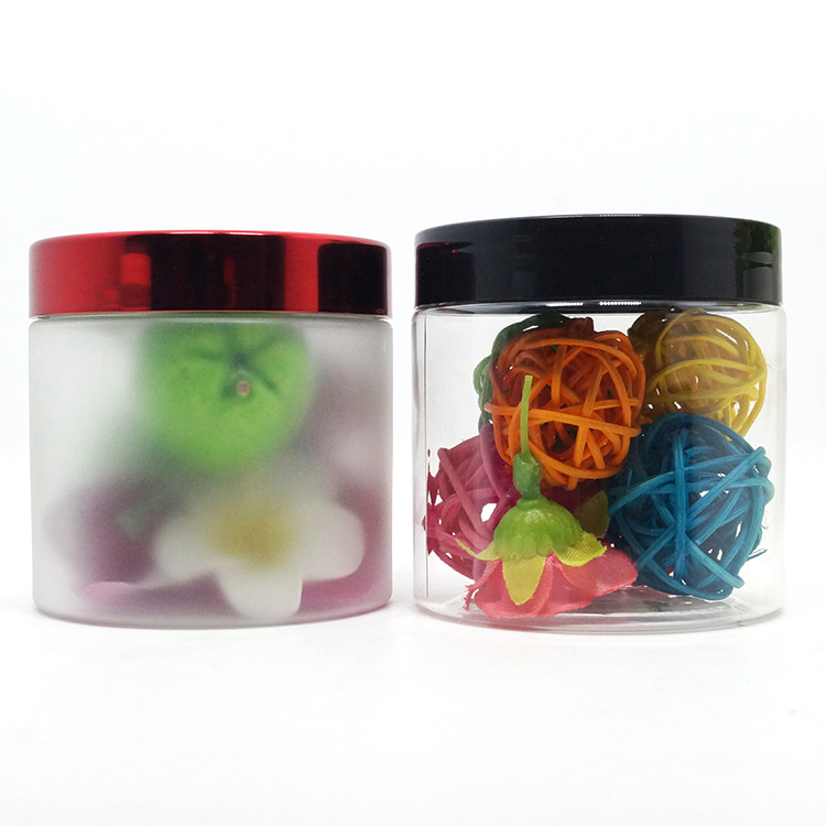 100ml 120ml 150ml 200ml 250ml 300ml 500ml clear frosted plastic jar cosmetic with gold aluminium lids